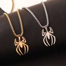 Vintage Punk Spider Pendant Necklace, Stylish Hiphop Spider Necklace, Suitable For Parties And Everyday Wear, Christmas, Thanksgiving, New Year Holiday Gift - 項鍊 - 查看 1