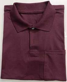 Basic Pique Polo Shirt With Pocket - Burdeos - Ver 1