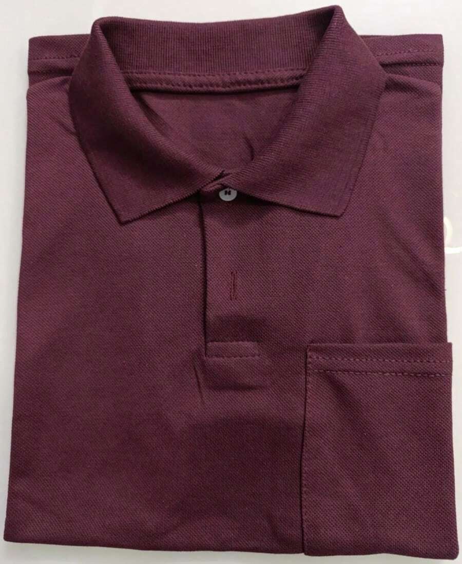 Basic Pique Polo Shirt With Pocket - Burdeos - Ver 1