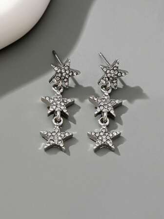 1 Pair Cute Pentagram Earrings, Fashionable & Versatile, Suitable For Women's Casual Everyday Wear Or Gift