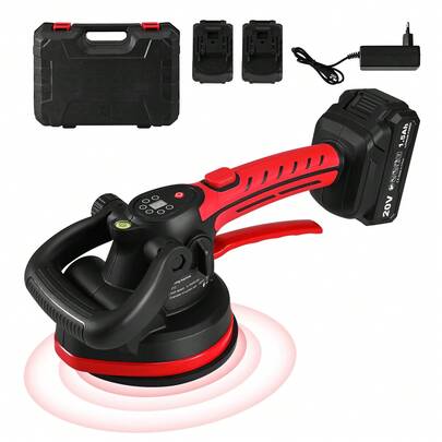 Vibrador de azulejos a batería, máquina para alicatar, vibrador de azulejos de 6 velocidades ajustable, con 2 baterías, ventosa de 6 pulgadas, elevador de succión al vacío para máquina de azulejos para azulejos de pared de 30-120 cm
