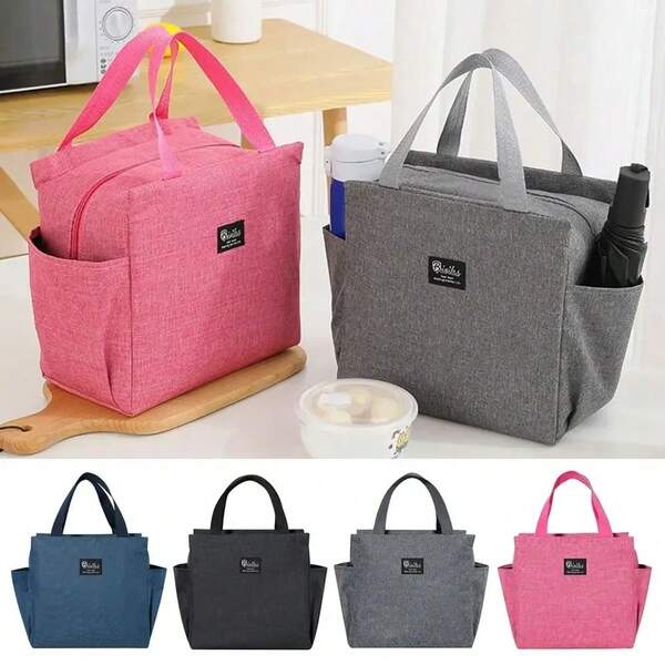 1 Minimalist Lunch Bag, Dual-Purpose Insulation Bag For Heat Preservation And Refrigeration, Multi-Color Optional, Reusable, Lunch Bag, Portable Lunch Bag, Insulation Bag, Lunch Box Bag, Large Capacity Lunch Bag, Outdoor Catering Picnic Cooler Bag, Crossbody Aluminum Foil Lunch Box Bag, Large Capacity Insulation Bag