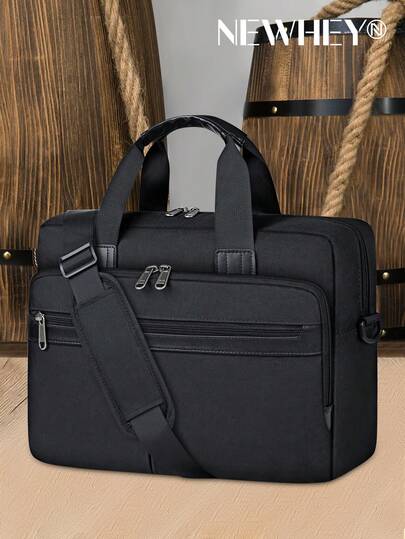NEWHEY 15.6/17.3英寸防水笔记本电脑包，男士大容量笔记本电脑公文包，笔记本电脑斜挎包，适合旅行、工作和商务场合