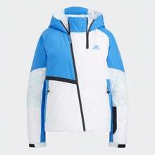 Chaqueta deportiva con capucha y cremallera en bloques de color