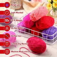 完整钩针编织套装，包含钩针、毛线、配件和毛线收纳盒 - 适合所有季节的全套DIY手工编织套装（所有产品颜色和毛线包装均为随机发货） - 彩色 - 查看 4