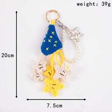 Handmade Crocheted Star Bag Charm Star Keychain Creative Style Bag Pendant Gifts For Women Phone Accessories Personalised Gifts Funny Gifts Stocking Stuffers Phone Charm - Butter Yellow - View 3