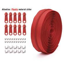 1 套（177.17 英寸拉链 + 10 个拉链头 + 20 个上止挡 + 10 个下止挡），配套颜色塑料拉链头，20 种颜色可选，3 号尼龙拉链，适用于服装、箱包、家纺、塑料材质！ - 3#純色尼龍 - 查看 20