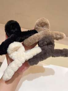 4 szt./1 szt. Damskie czarne, białe, brązowe, khaki 4,45 cala/11,3 cm plastikowe proste eleganckie minimalistyczne jednokolorowe spinki do włosów, uniwersalne na co dzień, na co dzień, na imprezę, dojazdy do pracy, na plażę, pod prysznic, do makijażu, jako dodatek do stroju, zimowe spinki do włosów