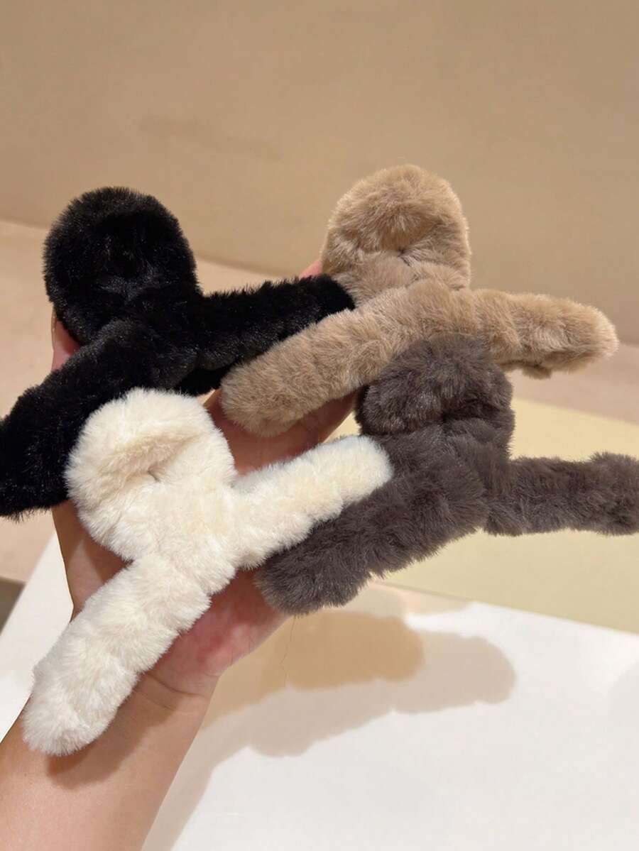 4 szt./1 szt. Damskie czarne, białe, brązowe, khaki 4,45 cala/11,3 cm plastikowe proste eleganckie minimalistyczne jednokolorowe spinki do włosów, uniwersalne na co dzień, na co dzień, na imprezę, dojazdy do pracy, na plażę, pod prysznic, do makijażu, jako dodatek do stroju, zimowe spinki do włosów