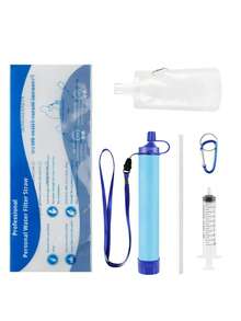 1 pieza Filtro de agua de emergencia para campamento al aire libre, purificador de agua portátil, equipo para exteriores