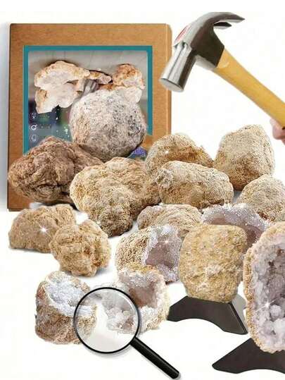 Ágata de cristal blanco natural, piedra preciosa de la Tierra, para hacer manualidades, decoración espiritual, terapia de meditación, trae buena suerte, ideal para fiestas y regalos de vacaciones, Huevo geodésico de Kaifeng - Un regalo geológico inspirador que muestra colecciones en bruto de gemas