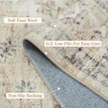 Washable Area Rug 5x7, Non-Slip Boho Neutral Carpet Living Room Bedroom Dining Room Office, Low-Pile Farmhouse Soft Carpet, Tan - Tan - View 4