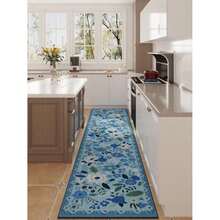 Rugcomf - Alfombra para sala de estar, 6 x 9 pulgadas, lavable a máquina, estilo bohemio, antideslizante, floral, clásico, de pelo bajo, alfombra grande para sala de estar, recámara, granja, comedor,(2'x10' Azul) - Tipo33 - Ver 5