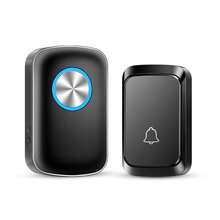 1 套 3*AAA 无线门铃，60 种旋律，5 种音量等级，远距离无线门铃，适用于家庭、客厅、花园、卧室，USB 供电 - 黑色 - 查看 7