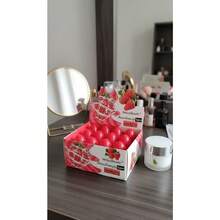 24pz Aroma frutal+Meliya Beauty bálsamo labial de fresa+hidratación prolongada/suavidad labial+uso diario/trabajo/viaje+jóvenes/usuarios preocupados por el cuidado personal - Rojo - Ver 5