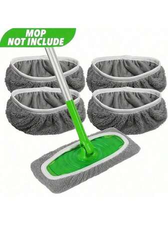 Paquete de 6 almohadillas de repuesto para trapeador, trapeador plano, lavable y duradero, cabezal de trapeador para eliminar el polvo, tanto seco como húmedo, fácil de limpiar, artículos de limpieza, artículos escolares, alta absorción de agua, adecuado para uso húmedo/seco, muy adecuado para pisos domésticos y comerciales