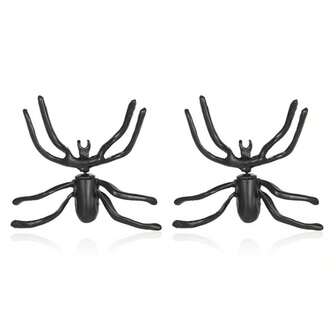 1PC European And American Fashion, Individual And Alternative, Funny And Quirky Black Spider Front And Back Ear Studs, Party Accessories, Piercing Earrings