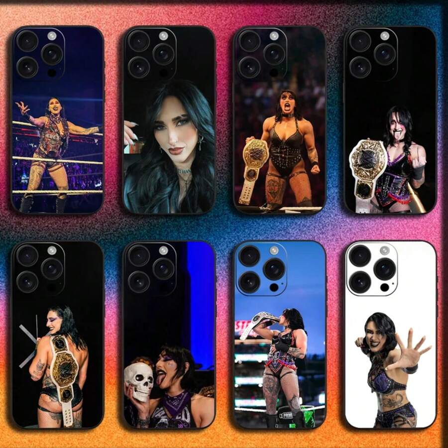 R-Rhea Ripley Wrestler Phone Case Cover Compatible With 16,15,14,13,12,11,Pro,XS,Max,XR,Plus,SE,Mini Soft Black Cover, Cover Compatible With 17 Case, 17 Pro Case, 17 Pro Max Case - Z1 - View 1