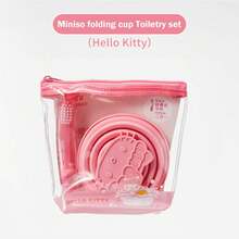 Miniso Sanrio Series Foldable Toothbrush & Bathroom Cup Portable Compact-Hello Kitty - Pink - View 3