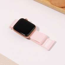 柔软透气的运动尼龙环带，兼容 表带 38MM 40MM 41MM 42MM 44MM 45MM 46MM 49MM，男女可调节表带，兼容 Series SE Ultra 10/9/8/7/6/5/4/3/2/1 - 珍珠粉 - 查看 3