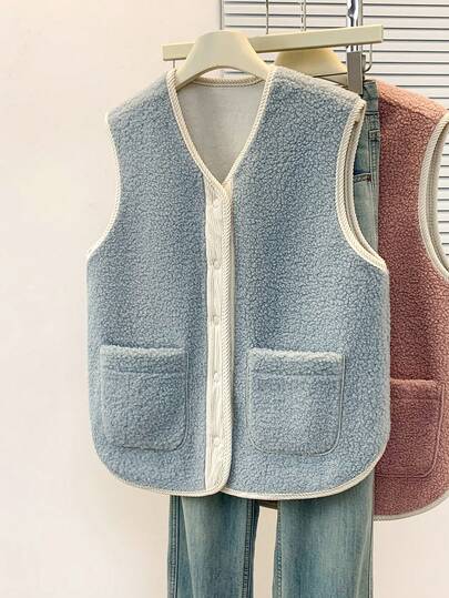 YUXIN Gilets en polaire multicolores pour femmes : fabriqués dans un matériau polaire doux et agréable à la peau, avec une finition contrastée et un design boutonné. Avec deux poches à la fois pratiques et esthétiques. Convient pour les sorties quotidiennes, les bureaux et autres scénarios. Idéal pour ajouter de la chaleur en automne, en hiver et au printemps.