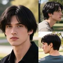 1 件 6 英寸合成金色假发，蓬松短发男士假发，耐热纤维，适合日常佩戴 - 彩色 - 查看 9