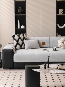 1pc Plush Warm Sofa Cover, Solid Color Sofa Slipcover, Non-Slip & Anti-Scratch, Suitable For All Seasons, Easy To Clean, Holiday Decor & Sofa Protection, Fits 1/2/3/4 Seater Sofa