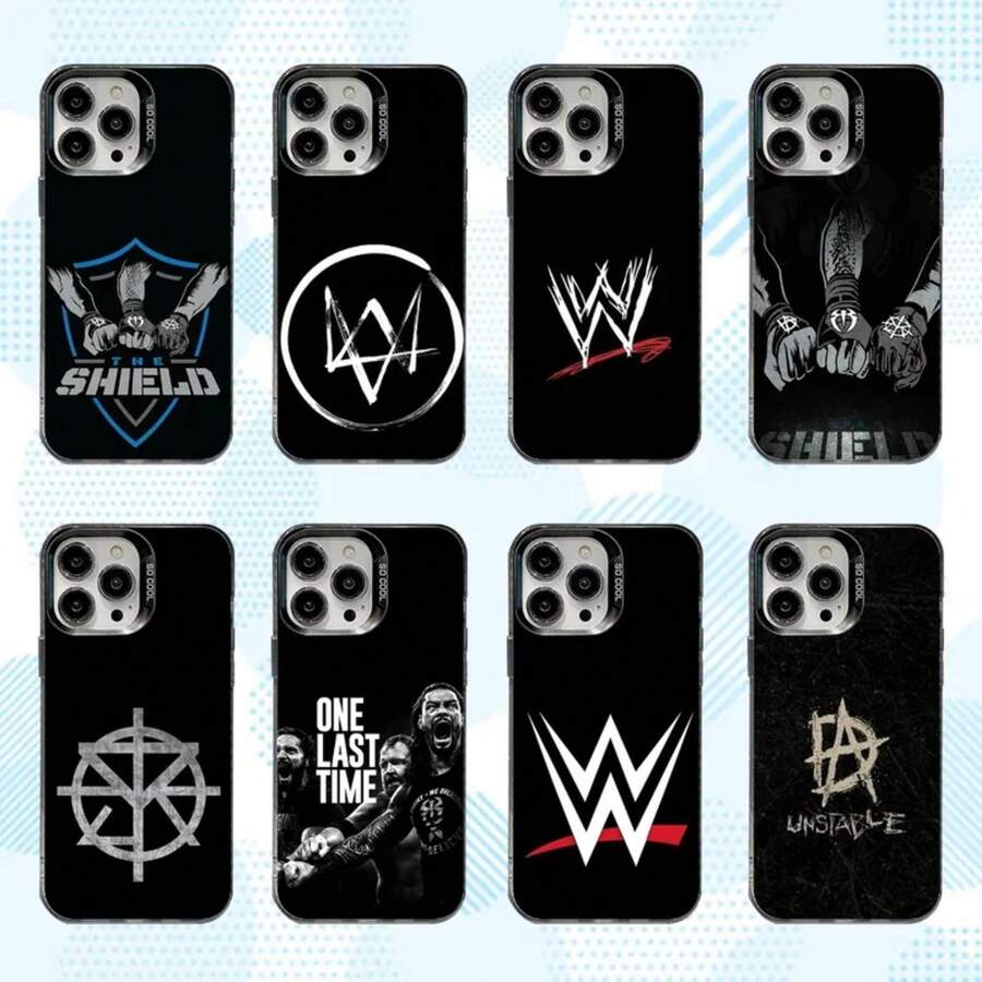 Funda de teléfono WWE T-The S-Shield para 17,16,15,14,13,12,11,Pro,MAX, cubierta blanca mate a prueba de golpes - z8 - Ver 1