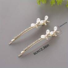 Pinza de pelo de estilo de alta gama en forma de T para flequillo y lados, 2024 nuevo modelo - Arcos dobles [2 piezas] - Ver 2