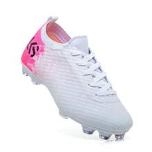 Men's And Women's Soccer Cleats - Durable And Comfortable - 白色/粉紅色 - 查看 1