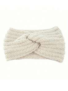 1pc Pieces Of Fashionable Warm Knitted Cross Woolen Hairbands For Teenagers In Autumn And Winter, Hand-Knitted Headbands - Multicolor - View 4