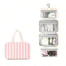 Multifunctional Four-Fold Toiletry Bag With A Hook, Portable Travel Makeup Organizer Bag, Suitable For Cosmetics, Medicines, Shampoos, Bathroom Supplies, Ideal For Business Trips, Vacations, And Everyday Use. Wash Bag For Travel For Bathroom Large Capacity Makeup Bag For Men For Women - Multicolor - View 7