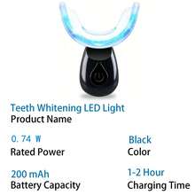 200mAh Battery-Powered LED Teeth Whitening Accelerator - Wireless Blue Light, Professional Teeth Whitening Tool And Accessories
