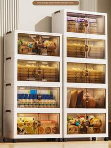 1 szt. składana plastikowa szafka z podwójnymi drzwiami, przenośna szafa do domu, szafka na zabawki do salonu, szafka na przekąski, szafka kuchenna, prezent na Boże Narodzenie i Halloween, pudełko do przechowywania, przechowywanie w sypialni