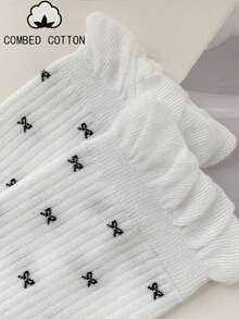 1/3/5 Pairs Women Mid-Calf Socks, Casual Cotton Socks For Autumn/Winter, Loose Fit Suitable For Middle-Aged Feet, High Elasticity Cuffs Won't Constrict Legs - Multicolor - View 2