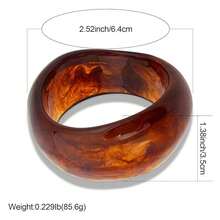 FUNOJOY Acrylic Resin Bangle Bracelets For Women 1-3Pcs Simple Oval Polished-Finish Chunky Bangle Bracelet Wide Wristbands Fashion Jewelry Bracelet For Women{Inchcolor_nameinch:InchD-Testudinariousinch} - D-龜甲蟲 - 查看 4