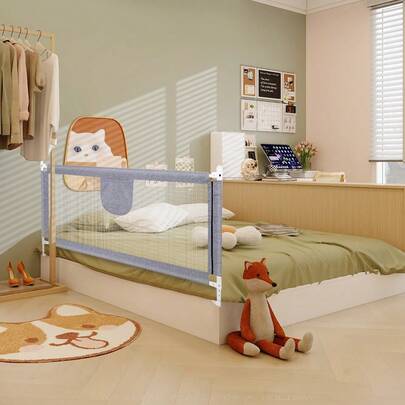 200/180/150cm Gitterbettgitter, Bett, höhenverstellbar, Bettgitter mit Schutzvorrichtungen, geeignet für Kleinkinder, Babys und Kinder