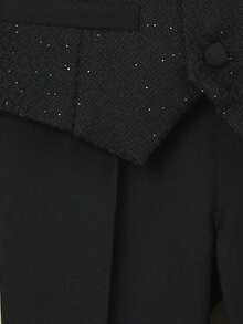 3pcs Boys Formal Suit Set: Vest + Matching Pants + Bow Tie, Children Dress Outfit - Black - View 7