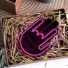 1PC-LED Gesture Light, Fun Car Decorative Light USB Interface, Adhesive Backing For Easy Installation Three Gesture Light Modes, Remote Control Operation-Car Accessories\Car\Car Accessories For Woman\Car Essentials\Christmas - Pink - View 2