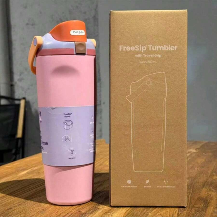 New Original OWALAS 30oz Halloween & Christmas Limited Edition Water Bottle - Sports Water Bottle With Leak-Proof Design & Pop-Up Lid, Multiple Colors Available | Top Gift Choice For Fitness, Running, School, Halloween, Thanksgiving, Christmas & More, Also A Fashionable Water Bottle For Women - Hồng - Xem 1