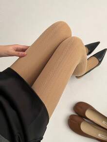 1pc Women's Knitted Cable Pattern Thigh High Spiral Tights/Pantyhose, Autumn/Winter Thick Leggings, Suitable For Pairing With Various Outfits - Multicolor - View 18