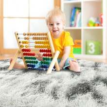 Noahas Ultra Soft 4.5cm Velvet Bedroom Rugs Kids Room Carpet Modern Shaggy Area Rugs Home Decor 2.6' X 5.3', Gray(8' x 5' (Rectangular) Gris Blanco teñido anudado) - Tipo 15 - Ver 8