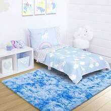 Noahas Ultra Soft 4.5cm Velvet Bedroom Rugs Kids Room Carpet Modern Shaggy Area Rugs Home Decor 2.6' X 5.3', Gray(6' x 4' (Rectangular) Azul) - Tipo 20 - Ver 3