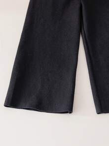 2pcs Set: 1pc Girls Cute Floral Beaded Sweater Pullover & 1pc Butterfly Beaded Knit Sweater With Pants Set, Suitable For Casual Daily Wear In Spring, Autumn, Winter