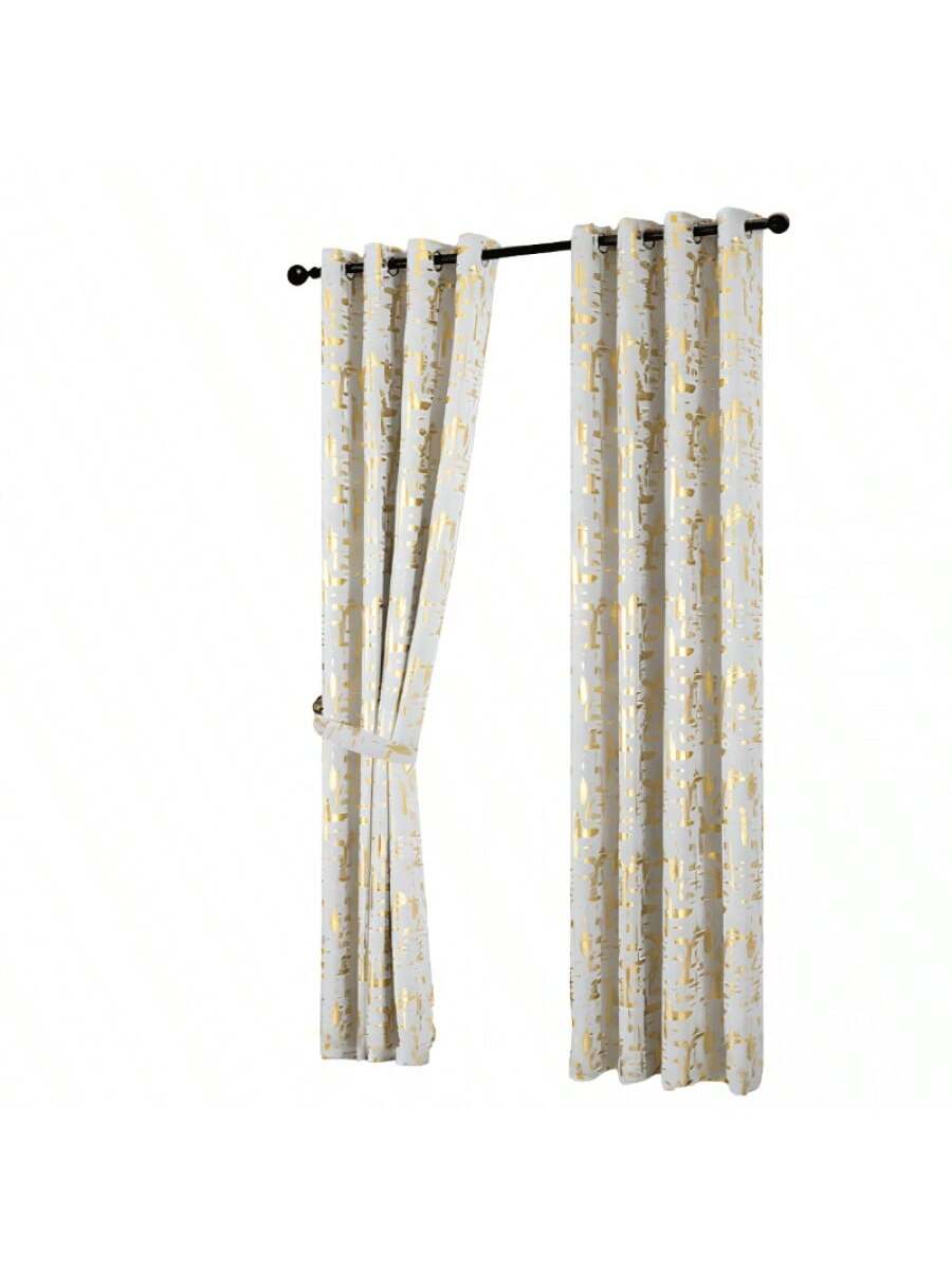 Juego de Cortinas Beige con Ollaos para Barra