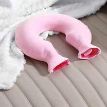 Bolsa de agua caliente con forma de U - Almohadilla de calefacción eléctrica gratuita para alivio del dolor de cuello y hombros, almohada cervical a prueba de explosiones con funda suave