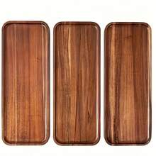 1/2/3 Stücke Akazien Holz Serviertablett, Frühstückstablett, Ess-/Küchentablett, Obstschale, Kaffeetablett, Teeschale, Snacktablett, Dekorationsstück für Wohnzimmer, geeignet für Hotels, Restaurants, Zuhause, Partys, Thanksgiving, Weihnachten, Neujahr, Mehrzwecktablett für den Außenbereich