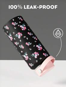Botella de agua de acero inoxidable de 32 onzas con tapa, botella de boca ancha con aislamiento al vacío, adecuada para actividades al aire libre, viajes, escuela, también un regalo creativo - Rosa negra - Ver 6