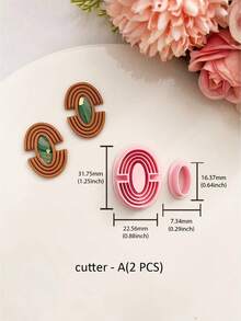 Geometric Shaped Polymer Clay Cutter Set, 2/10Pcs Boho Geometric Fimo Cutters Jewelry DIY Series, Create Unique Handmade Designs, Mother's Day Gift For Her. - Pink - View 5