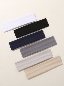 6pcs Versatile Simple Multi-Color Wide Headbands For Boys & Girls